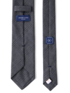 Charcoal Plaid Wool Tie Product Thumbnail 4