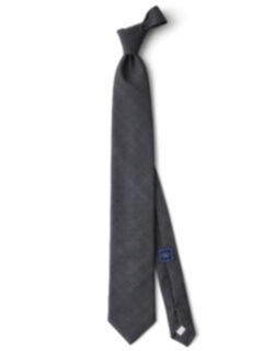 Charcoal Plaid Wool Tie Product Thumbnail 2