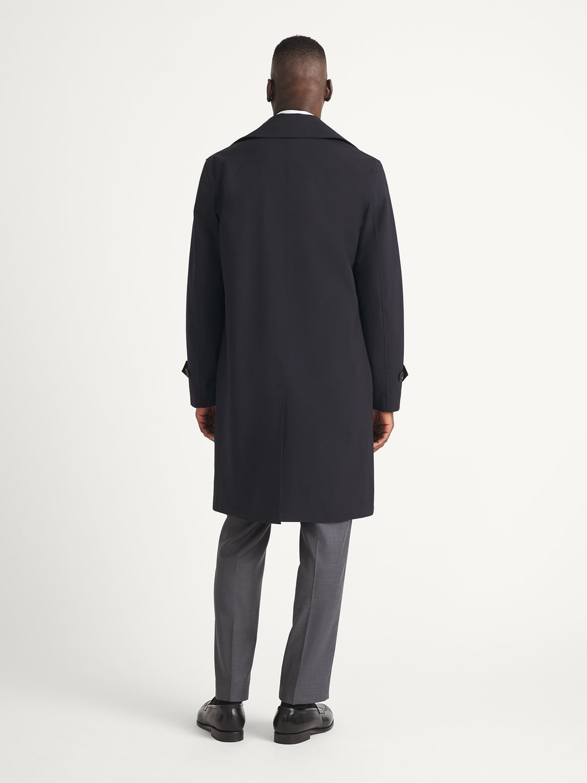 Bond Navy Technical Wool Raincoat | Proper Cloth