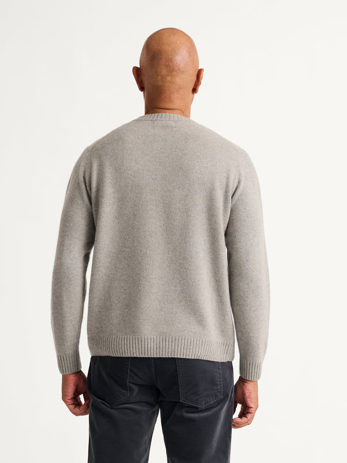 Grey Heritage Mid Gauge Cashmere Crewneck Sweater - Proper Cloth