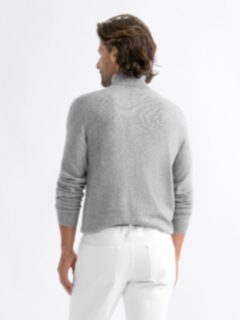 Light Grey Cashmere Turtleneck Sweater Product Thumbnail 6