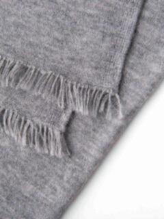 Light Grey Italian Cashmere Knit Scarf Product Thumbnail 2
