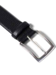 Black Pebble Grain Leather Belt Product Thumbnail 2