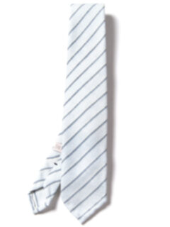 Genova Light Blue Wool Stripe Tie Product Thumbnail 3