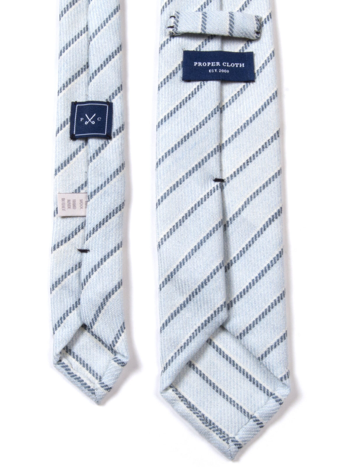 Genova Light Blue Wool Stripe Tie