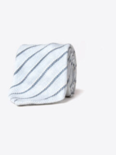 Genova Light Blue Wool Stripe Tie Product Thumbnail 1