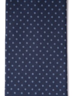 Navy Small Foulard Silk Tie Product Thumbnail 3