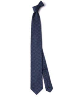 Navy Small Foulard Silk Tie Product Thumbnail 2