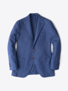 Hudson Ocean Blue Melange Wool Hopsack Jacket Product Thumbnail 1