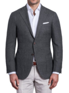 Hudson Grey Melange Wool Hopsack Jacket Product Thumbnail 2