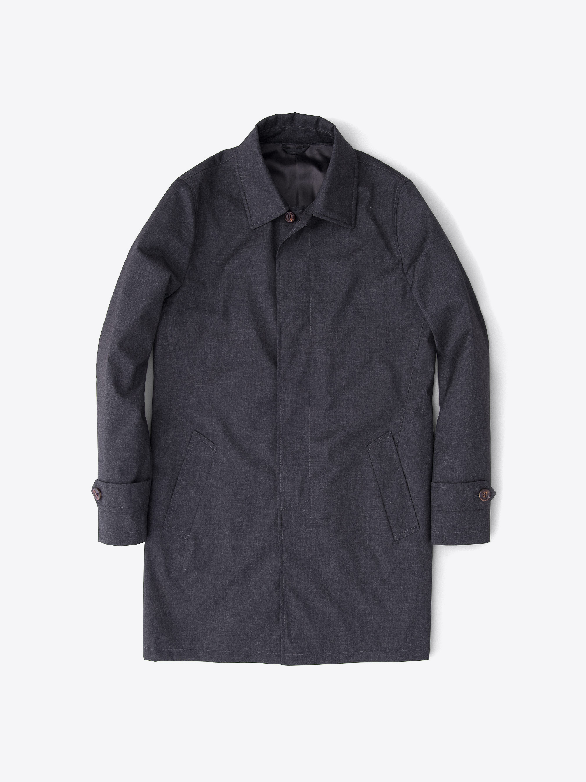 Lazio Storm System Charcoal Raincoat by Proper Cloth