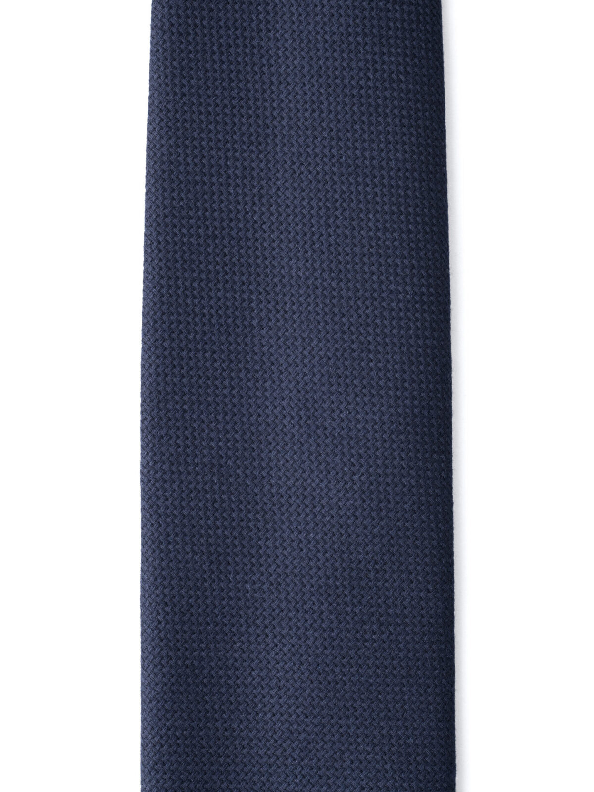 Navy Textured Wool Untipped Tie