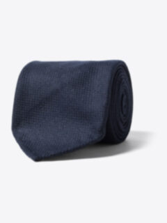 Navy Textured Wool Untipped Tie Product Thumbnail 1