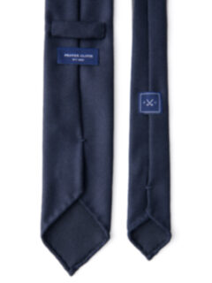 Navy Textured Wool Untipped Tie Product Thumbnail 4