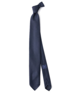 Navy Textured Wool Untipped Tie Product Thumbnail 2