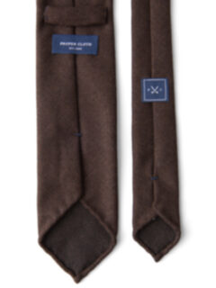 Chocolate Textured Wool Untipped Tie Product Thumbnail 4