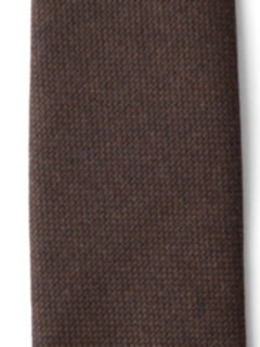 Chocolate Textured Wool Untipped Tie Product Thumbnail 2