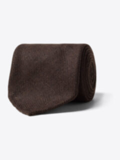 Chocolate Textured Wool Untipped Tie Product Thumbnail 1