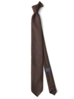 Chocolate Textured Wool Untipped Tie Product Thumbnail 3