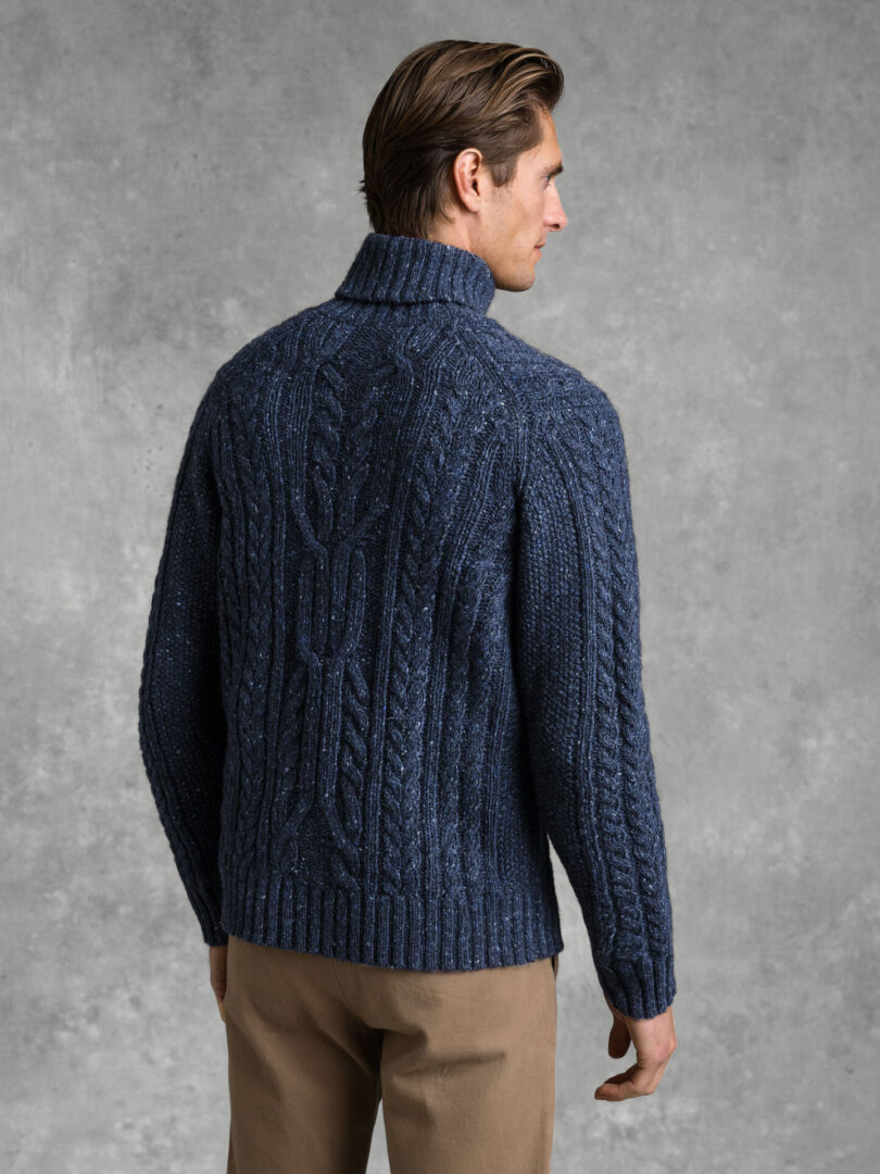 Wool blend high neck sweater · Grey Marl, Blue · Sweaters And Cardigans