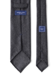 Charcoal Hopsack Wool Untipped Tie Product Thumbnail 4