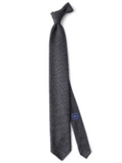 Charcoal Hopsack Wool Untipped Tie Product Thumbnail 3