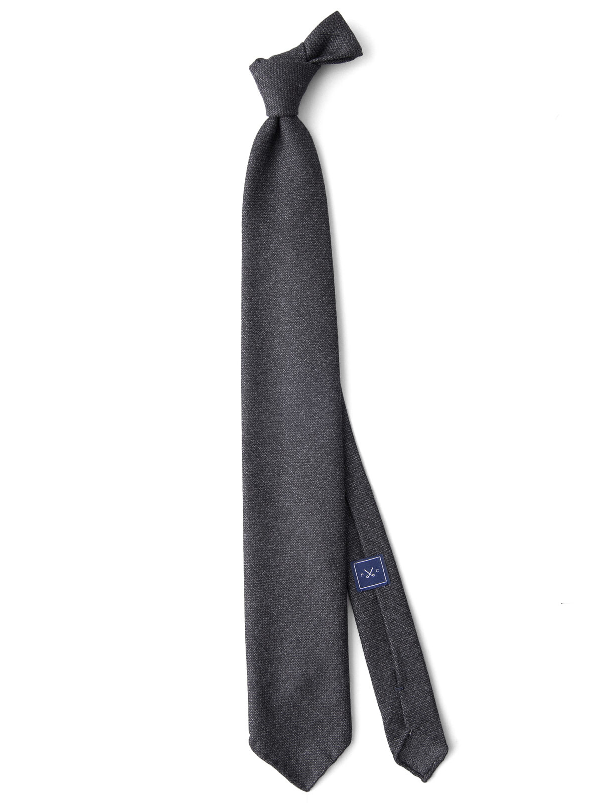 Charcoal Hopsack Wool Untipped Tie