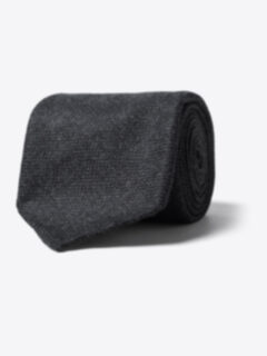 Charcoal Hopsack Wool Untipped Tie Product Thumbnail 1