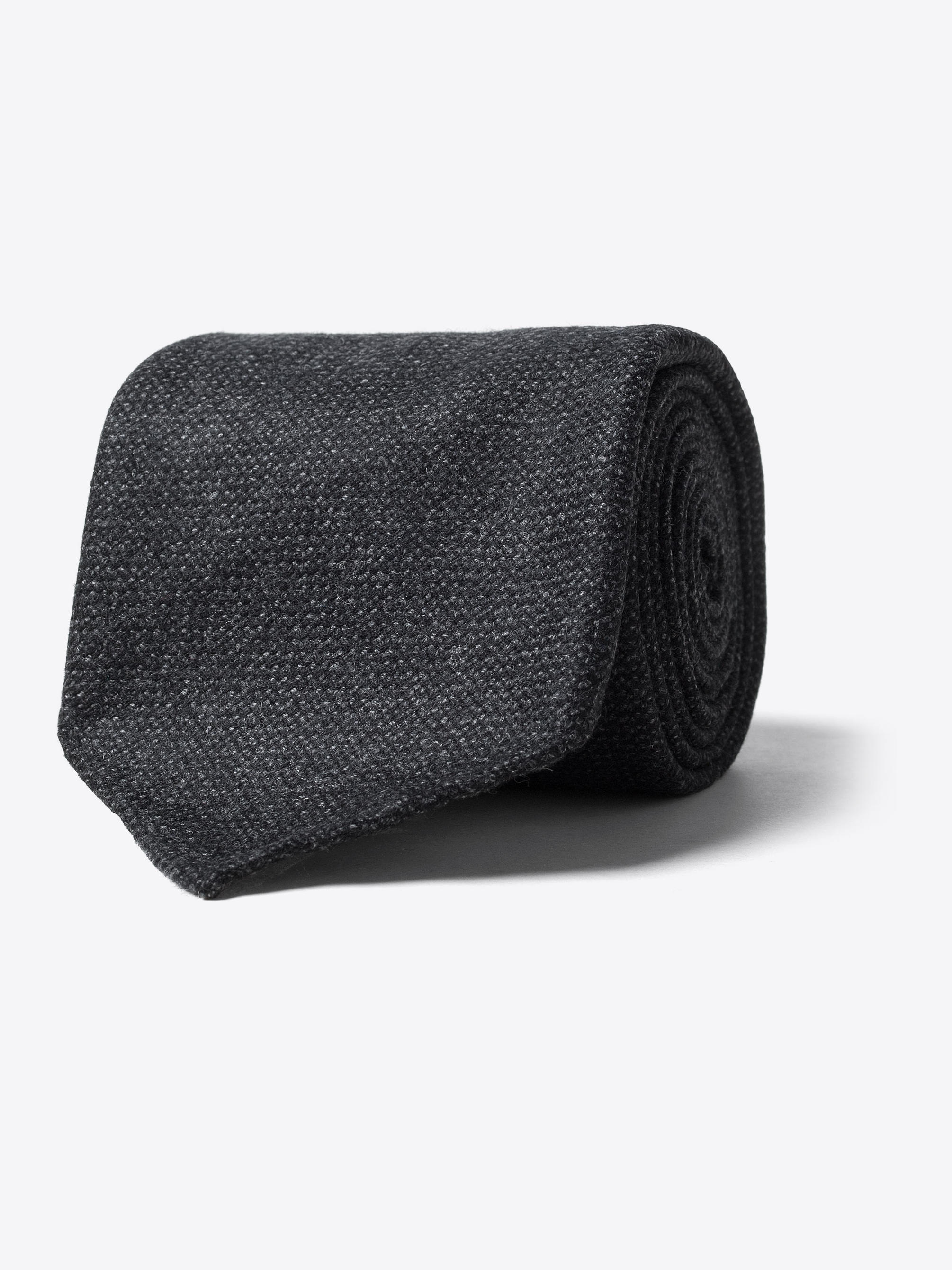 Zoom Image of Charcoal Hopsack Wool Untipped Tie