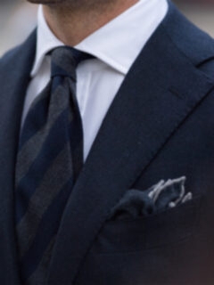 Navy Foulard Wool Tie by Proper Cloth