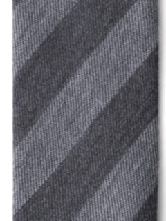 Grey and Charcoal Striped Wool Tie Product Thumbnail 2