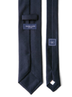 Navy Blue Wool Flannel Tie Product Thumbnail 4
