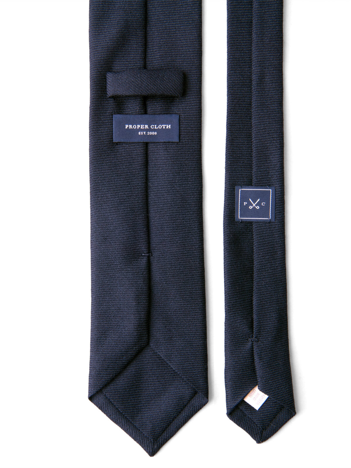 Navy Blue Wool Flannel Tie