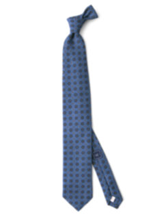 Light Blue Foulard Wool Tie Product Thumbnail 3