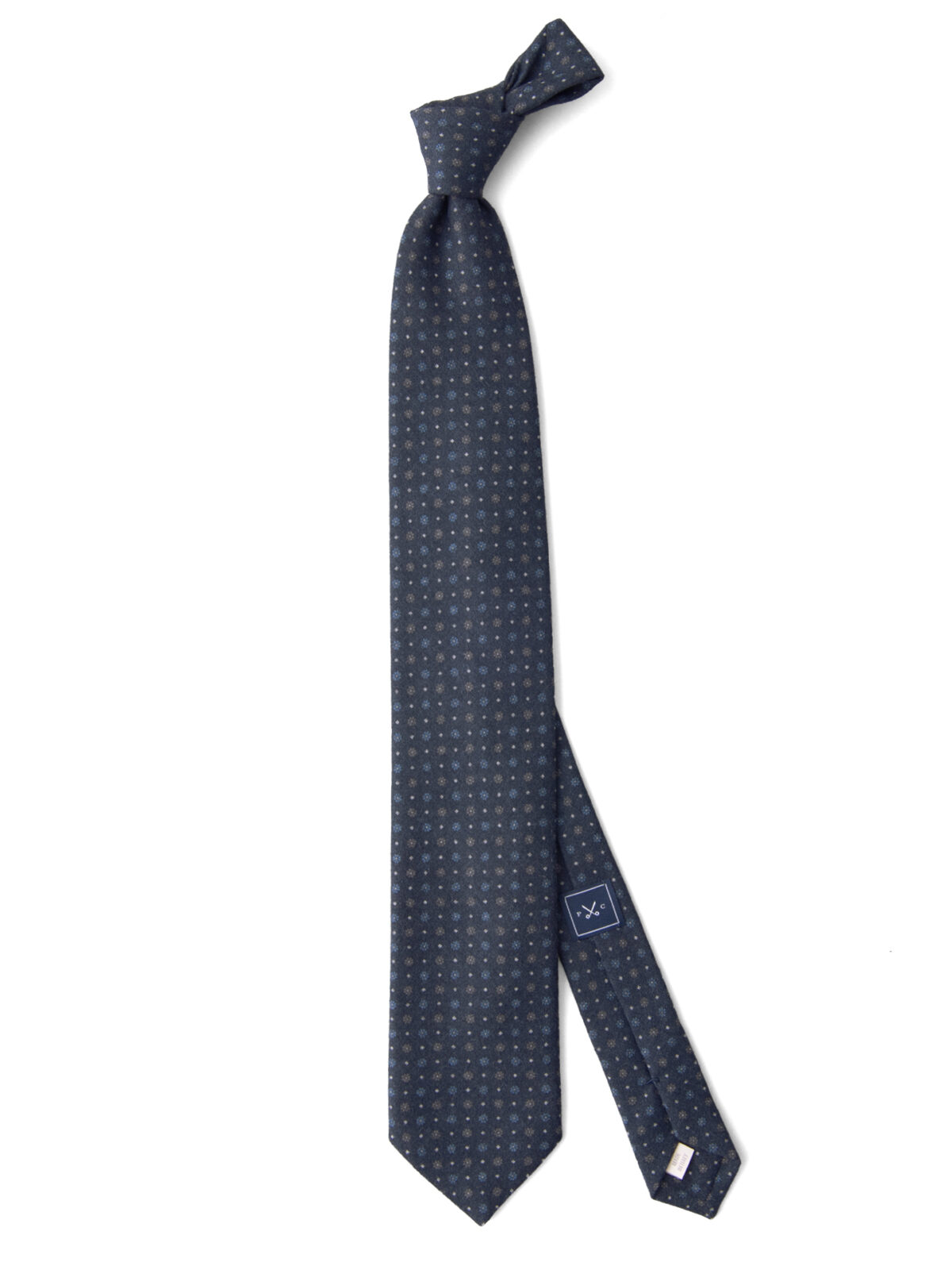 Navy Foulard Wool Tie by Proper Cloth