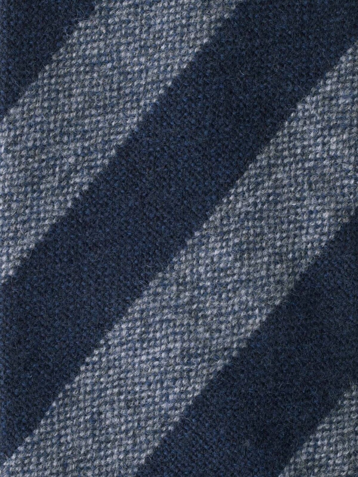 Grey and Navy Striped Cashmere Tie