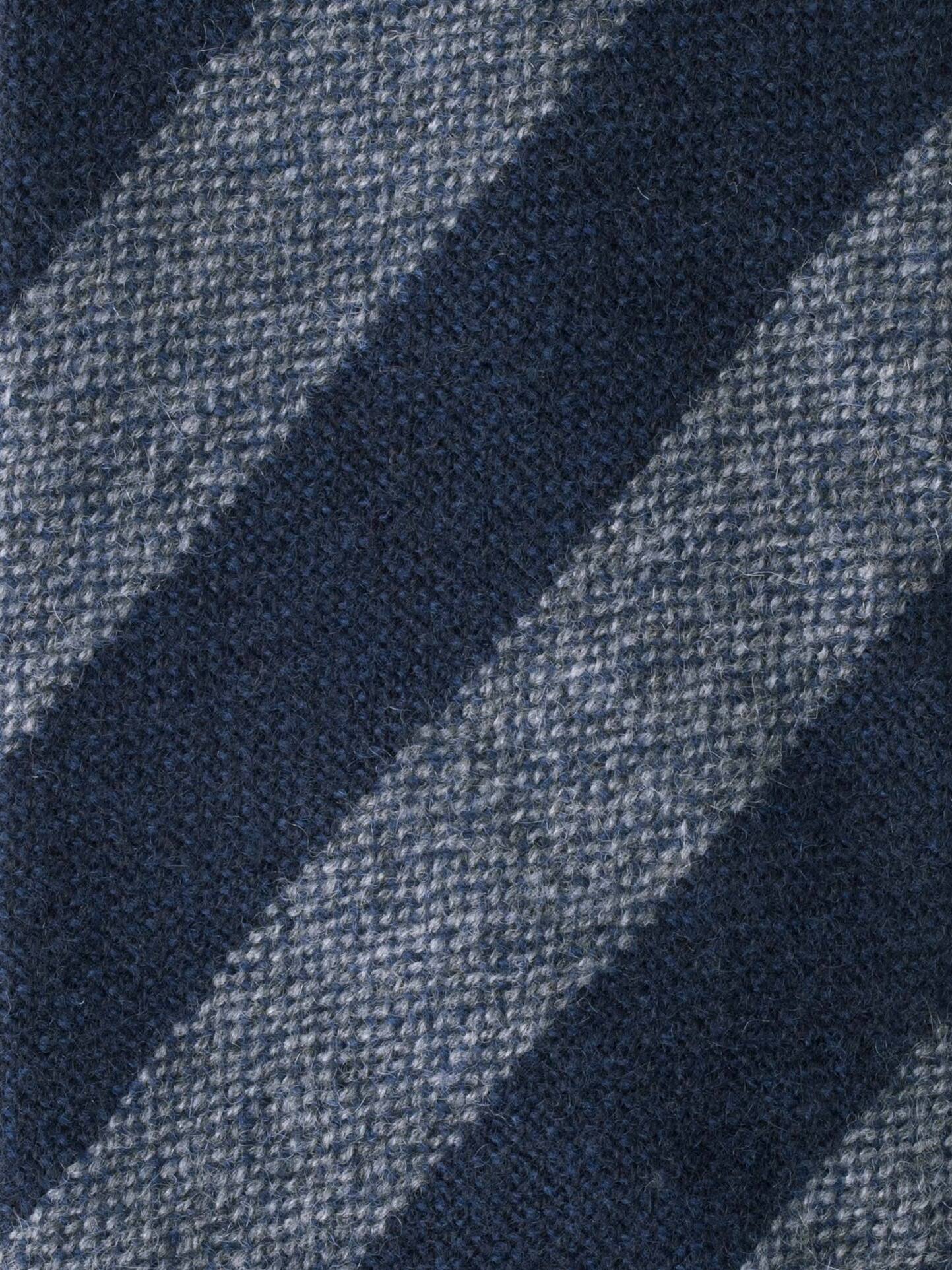 Grey and Navy Striped Cashmere Tie by Proper Cloth