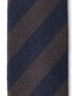 Mocha and Navy Striped Cashmere Tie Product Thumbnail 2