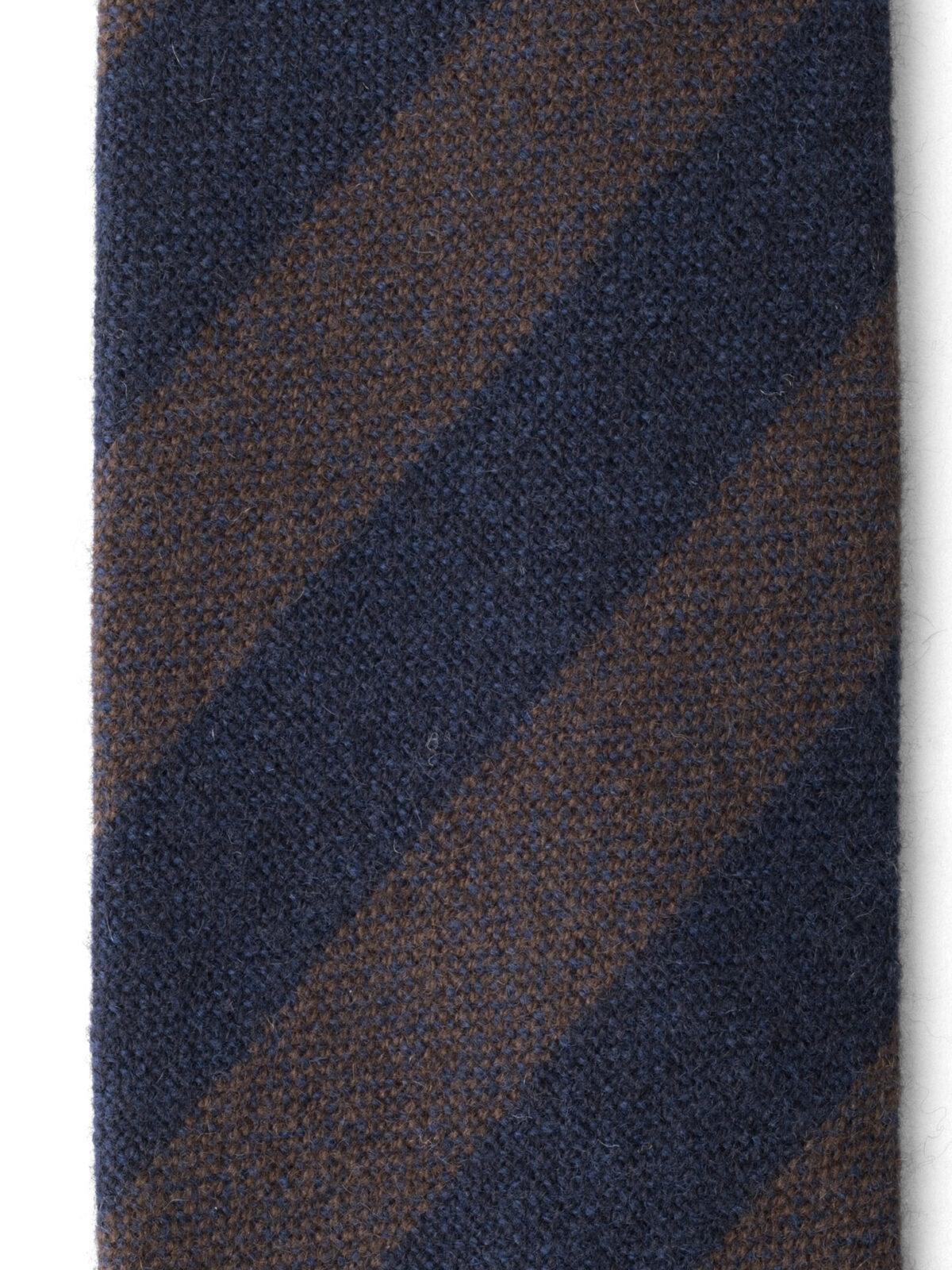 Mocha and Navy Striped Cashmere Tie