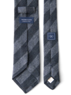 Grey and Charcoal Striped Cashmere Tie Product Thumbnail 4