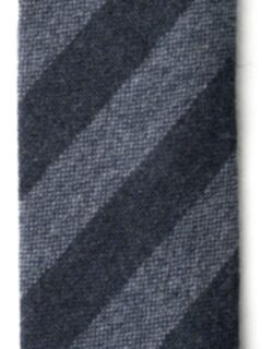 Grey and Charcoal Striped Cashmere Tie Product Thumbnail 2
