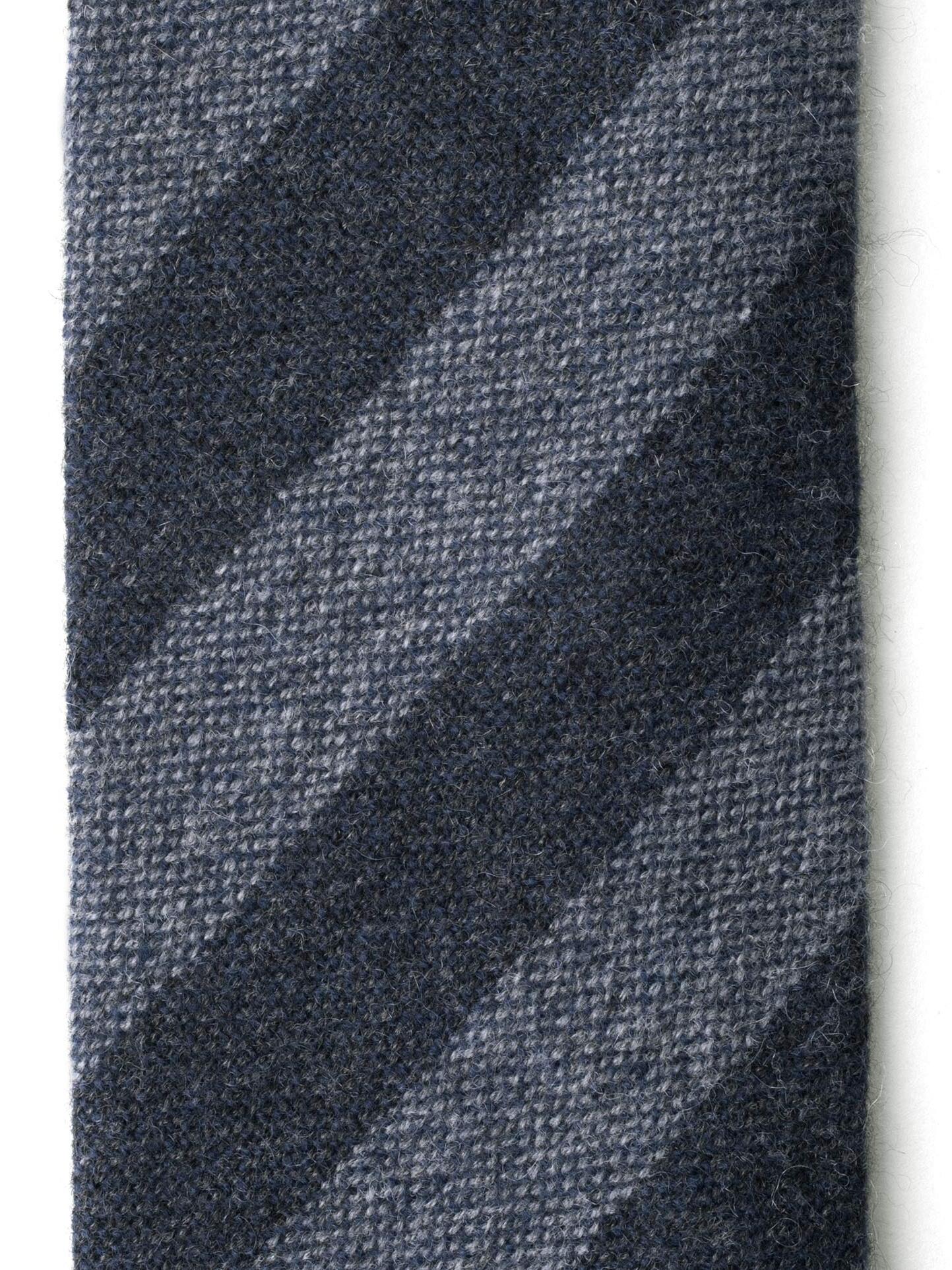 Grey and Charcoal Striped Cashmere Tie by Proper Cloth