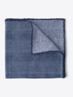 Slate Glen Plaid Cashmere Pocket Square Product Thumbnail 1