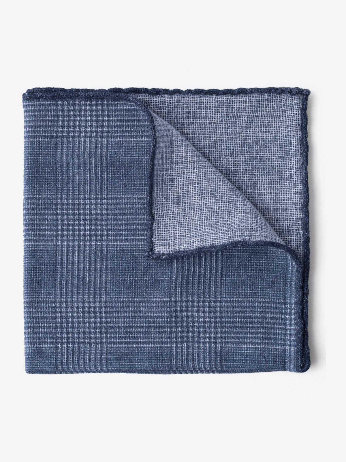Slate Glen Plaid Cashmere Pocket Square