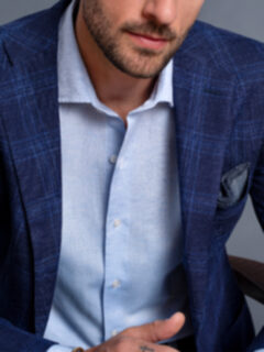 Slate Glen Plaid Cashmere Pocket Square Product Thumbnail 4