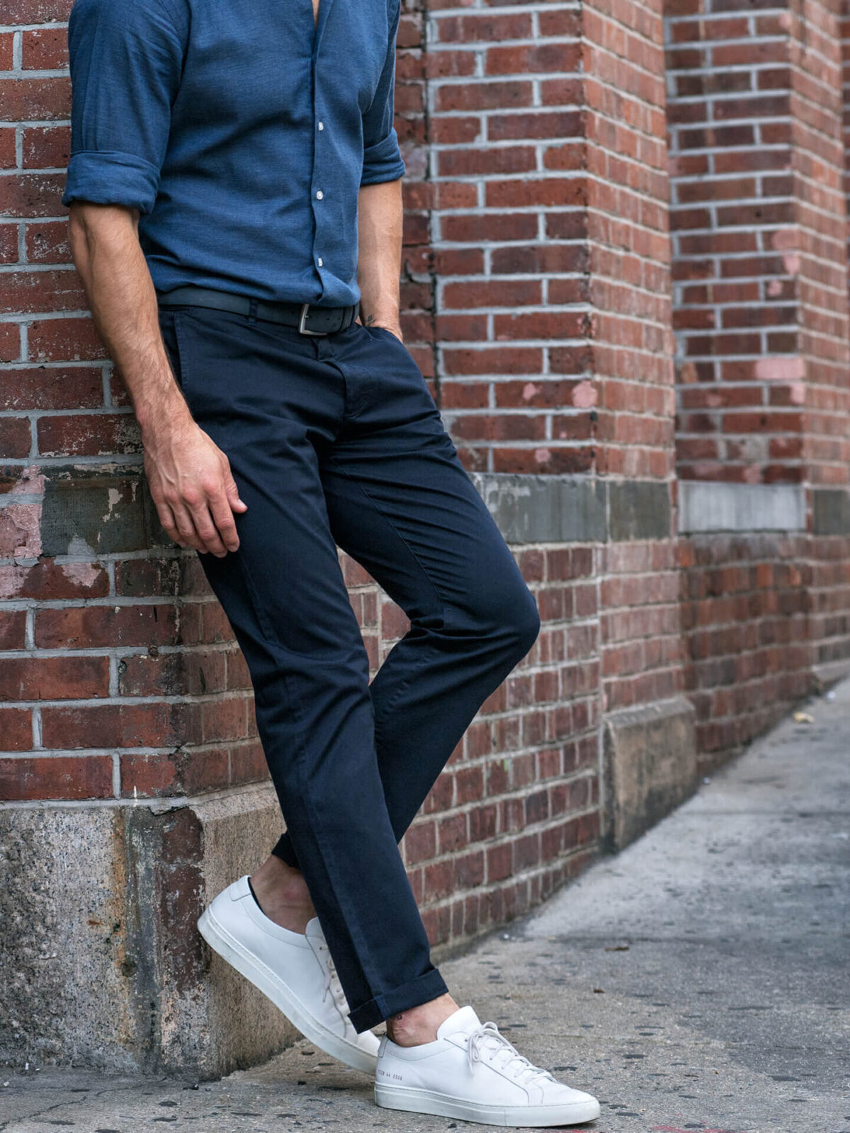 Bowery Navy Stretch Cotton Chino