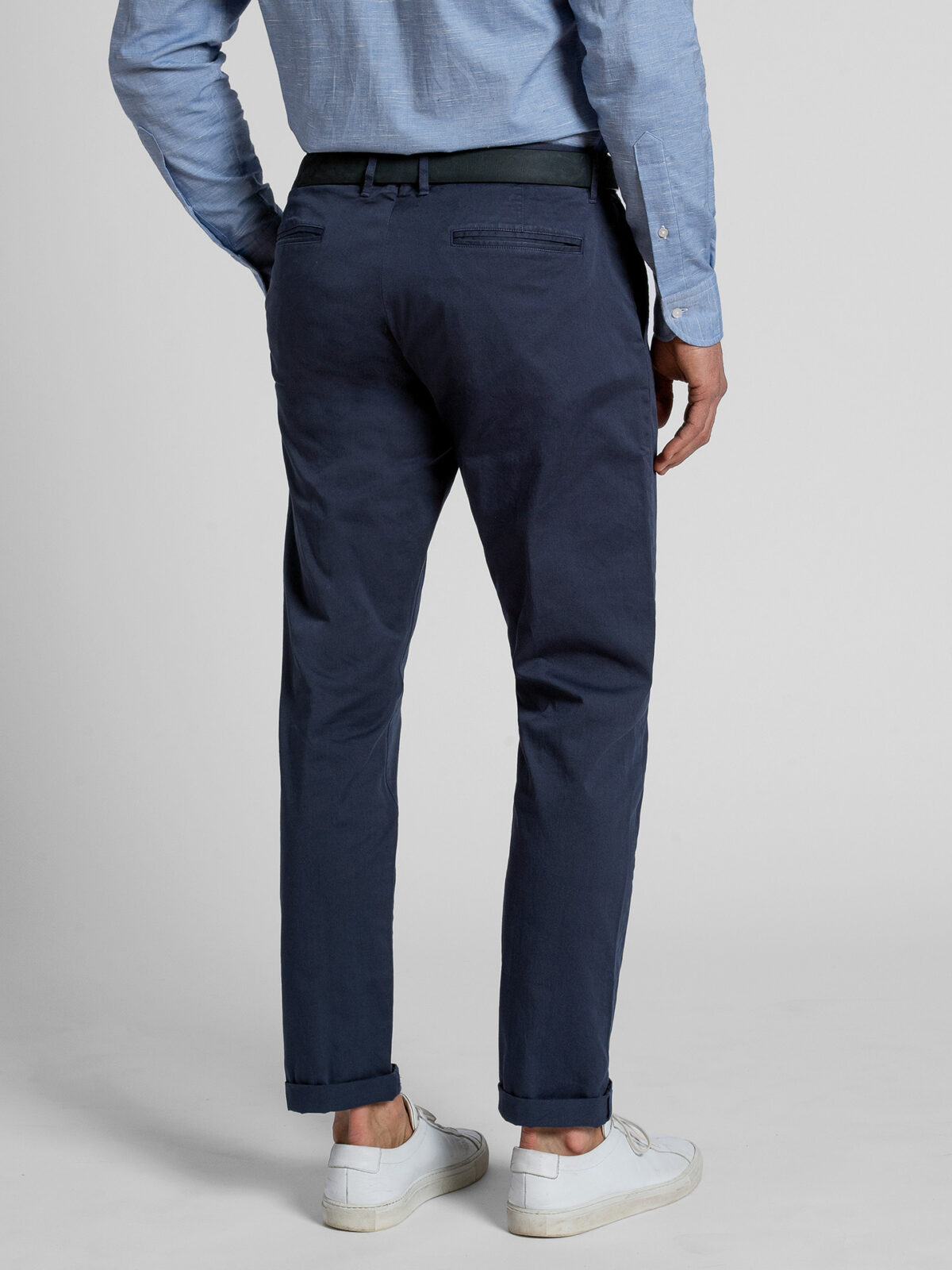 Bowery Slate Blue Stretch Cotton Chino