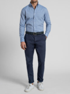 Bowery Slate Blue Stretch Cotton Chino Product Thumbnail 2