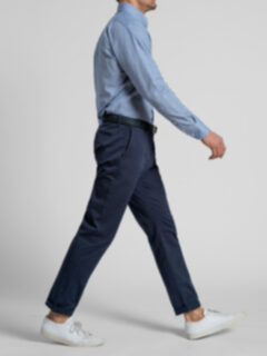 Bowery Slate Blue Stretch Cotton Chino Product Thumbnail 4