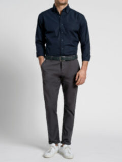 Bowery Charcoal Stretch Cotton Chino Product Thumbnail 2